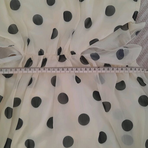 Beige polka dot dress Large new Trendyol
