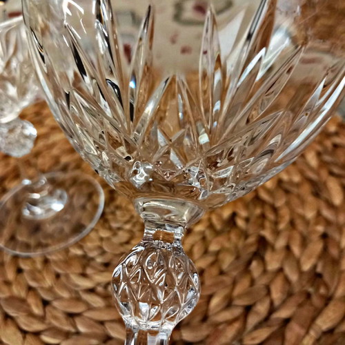 Set of 12 Italian crystal champagne glasses used