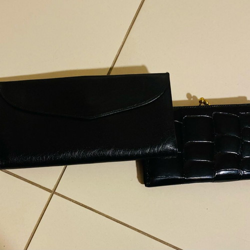 Set of 2 new black leather wallets
