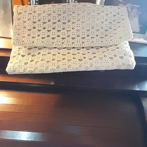 Handmade beige shoulder envelope bag new