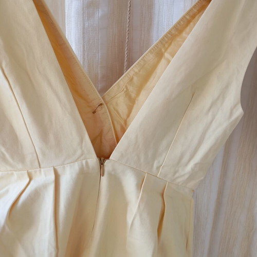 Yellow office dress tailor made like new, size M