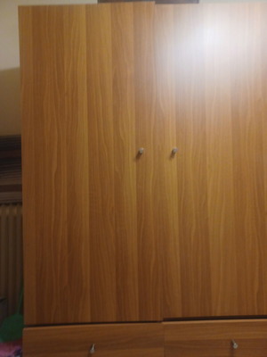 Clothing wardrobe new, 2 doors, 6 drawers, walnut color