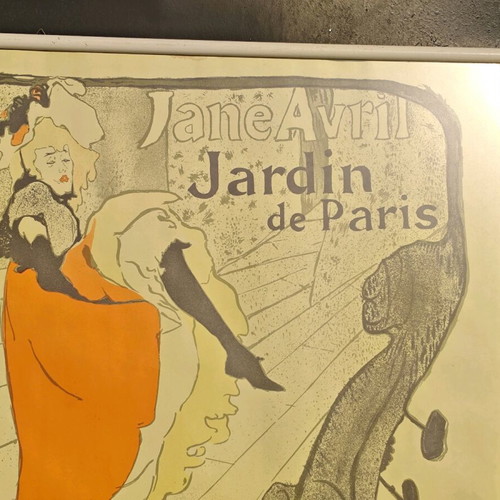 Toulouse Lautrec poster used with frame and glass