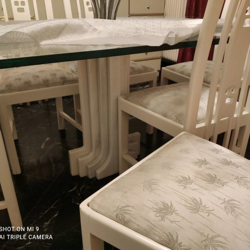 Marble dining set with glass and used coffee table