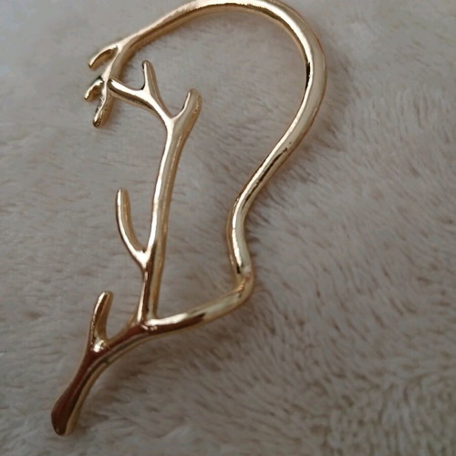 Ear cuff gold-colored stainless steel new