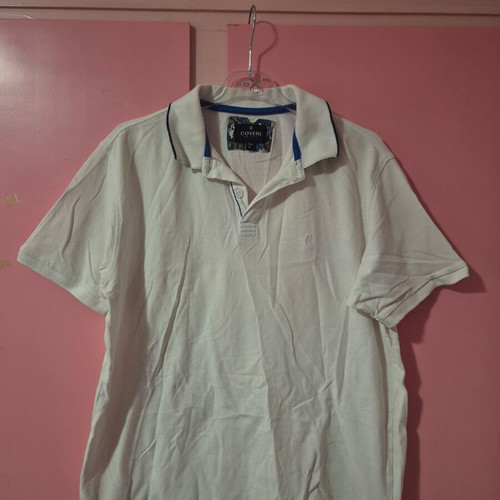 Enrico Coveri men's polo shirt L white like new