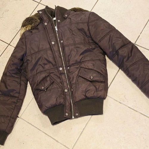 Pinko children's jacket like new, hooded, size 12-14 years, brown and green