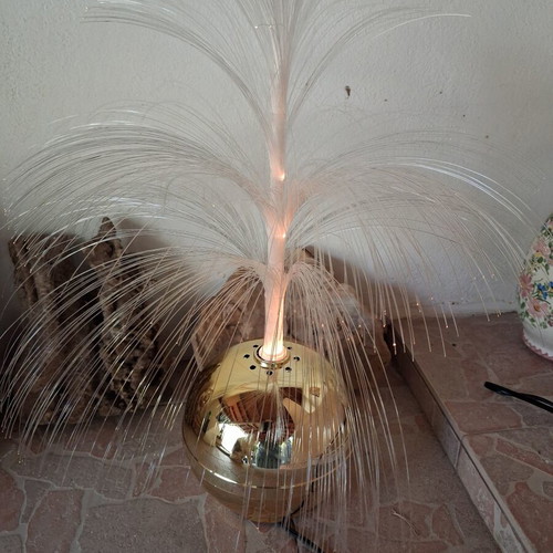 Vintage fiber optic table lamp 1970s Space Age, like new