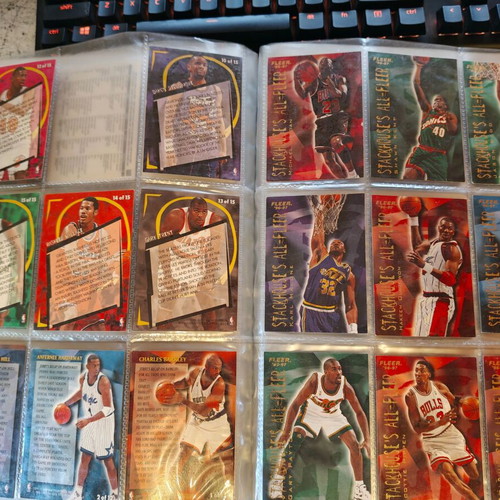 Fleer Basketball 1996-97 trading card album with 204 cards