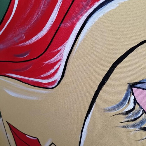 Pop Art Acrylic Painting on Canvas 60x80 cm New, Signed