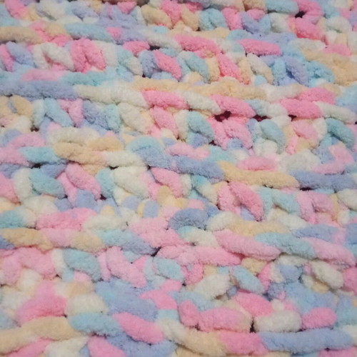 Handmade velour blanket new with pastel colors 108x76 cm