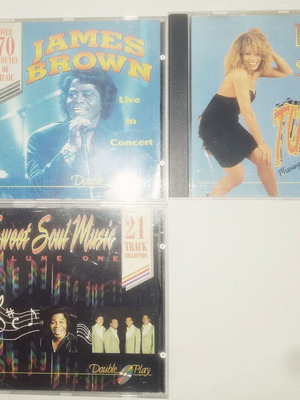 Пакет от 3 CD Tina Turner, James Brown, Soul Music като нови