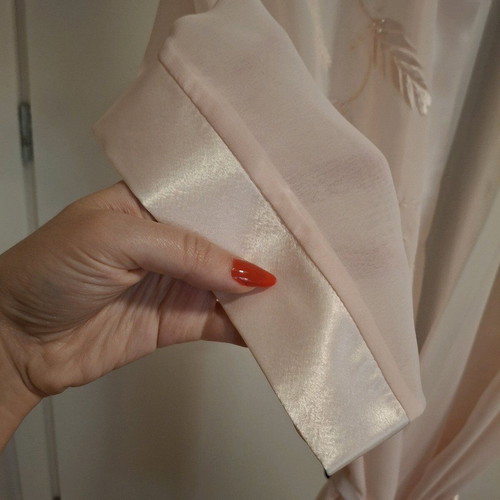 Nightgown transparent with embroidery like new, beige and pink, size S