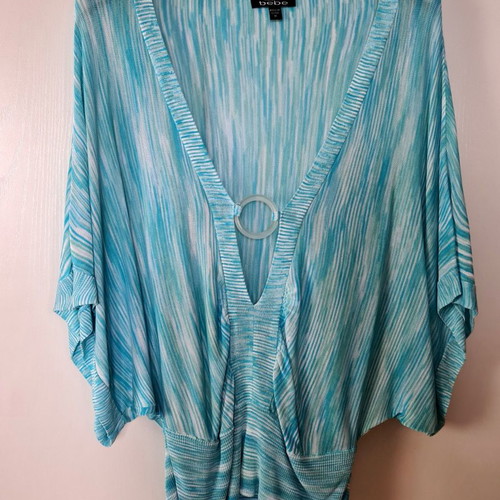 Bebe summer blouse Medium turquoise like new