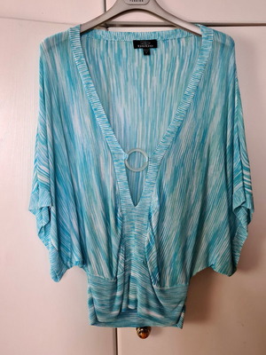 Bebe summer blouse Medium turquoise like new