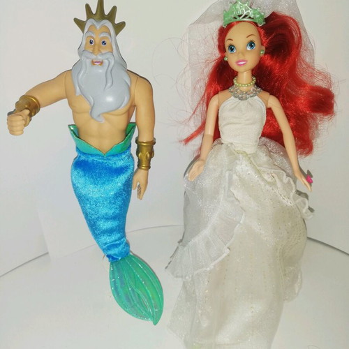 Disney Triton and Ariel doll set like new