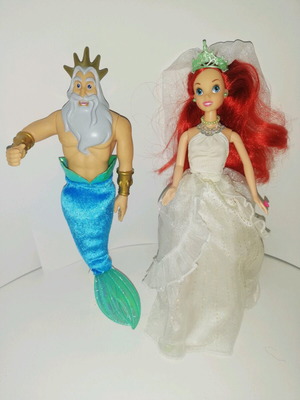 Disney Triton and Ariel doll set like new