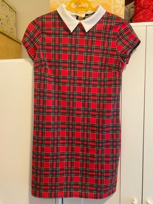 Plaid blouse dress like new, red, size L