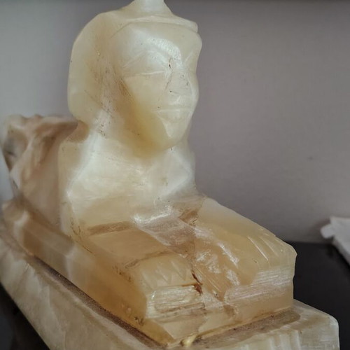 Sphinx vintage onyx art deco lamp used