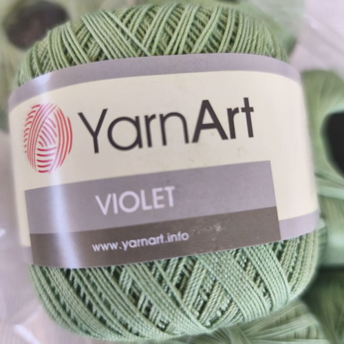 YarnArt Violet yarn set new, 6 pieces, mint color, 100% cotton