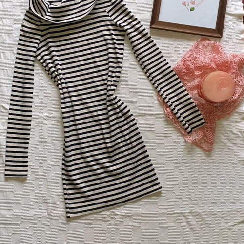 ZARA Striped Dress Like New, White and Blue, Size S