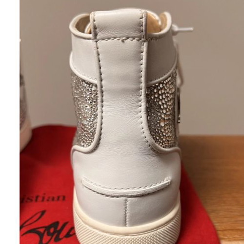 Christian Louboutin ankle boots used with Swarovski crystals white