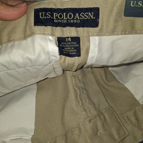 U.S. Polo Assn. Boys' Chino Bermuda Shorts New Beige Size 14
