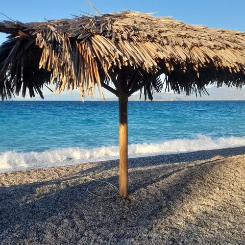 Professional heavy-duty beach umbrella used
