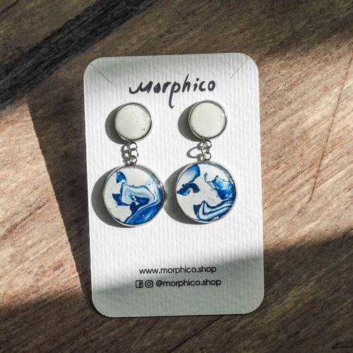Artisan earrings new with handmade design and gold-plated stainless steel base