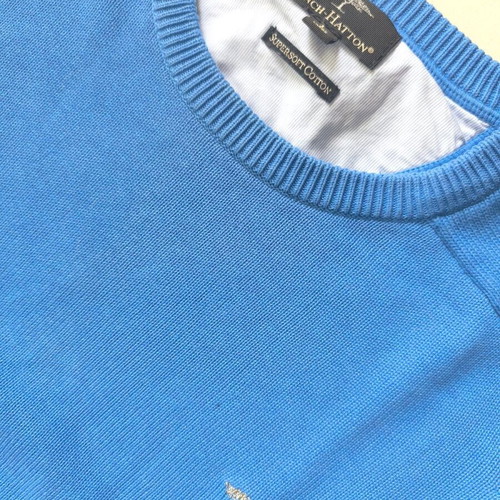 Finch Hatton cotton sweater size L like new, blue