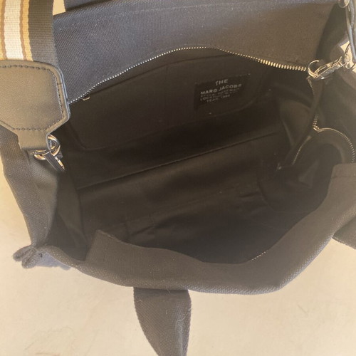 Marc Jacobs The Tote Bag Medium, black cotton canvas shoulder bag