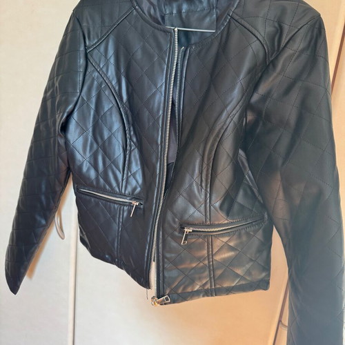 Faux leather jacket new, size Medium, black, slim fit