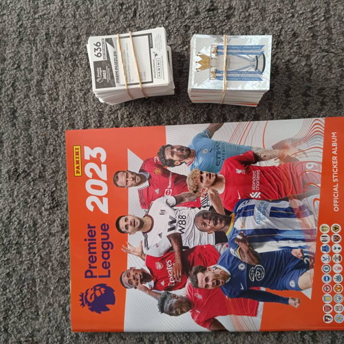 Panini Premier League 2023 sticker album with complete set