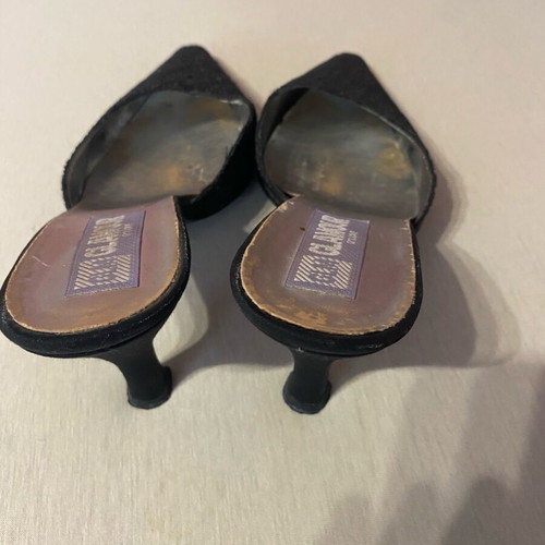 Glamour women's black mules with 8 cm high heel like new