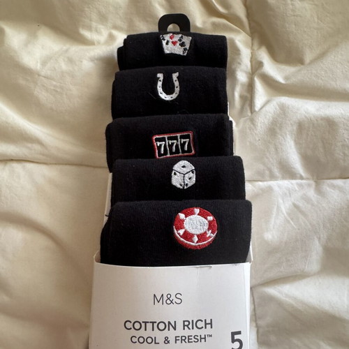Marks & Spencer socks new, pack of 5 black, size 39.5-42.5