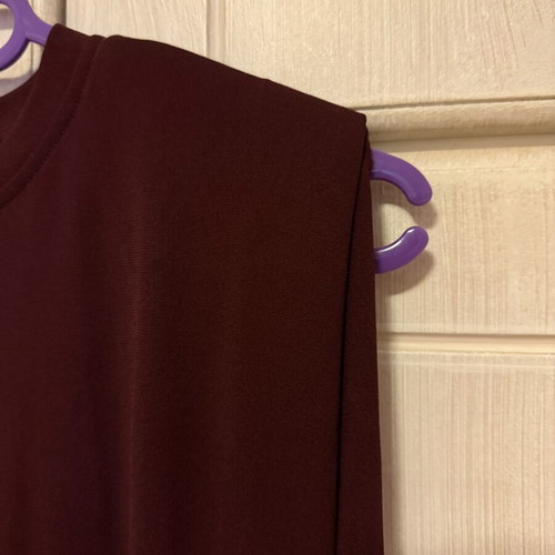 Zara women's burgundy sleeveless dress with shoulder pads, size S