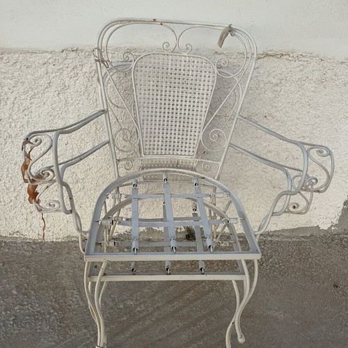 Fer Forge metal garden armchairs, set of 4
