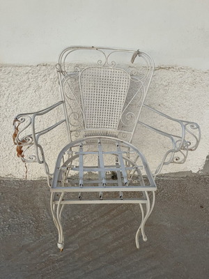 Fer Forge metal garden armchairs, set of 4