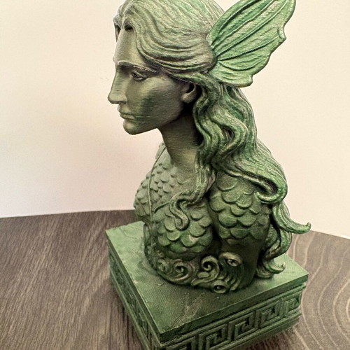 Mermaid Bust 15cm new with patina decorative statue