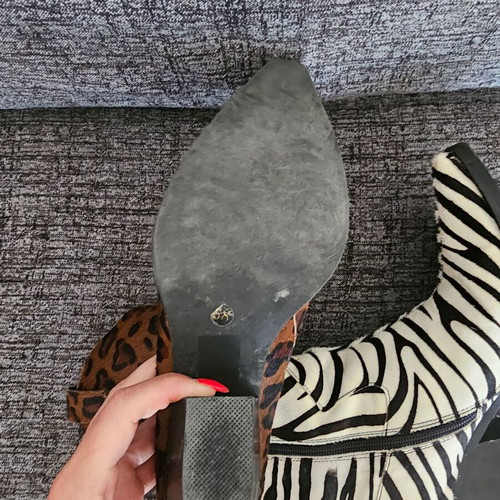 Jeffrey Campbell Defence-F Cowboy Boots like new, zebra and leopard print, size 38