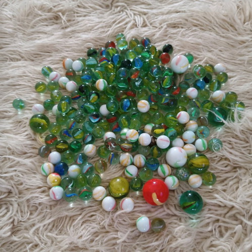 Marbles used, pack of 229 in various sizes