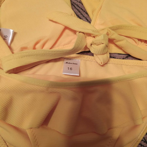 Teenage swimsuit with ruffles and side ties, new, yellow
