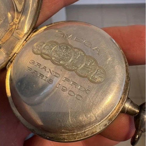 Omega Grand Prix Paris 1900 silver pocket watch, collectible