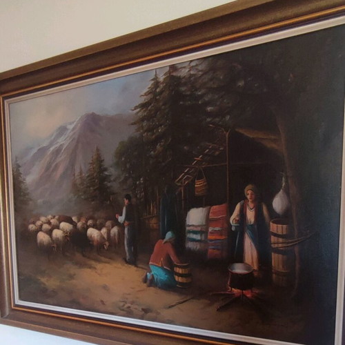 Oil painting pastoral by Karasmailis like new