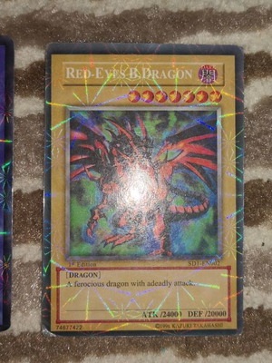 Κάρτες Yu-Gi-Oh! μεταχειρισμένες Long Life Dragon, Blue-Eyes White, Red-Eyes Black