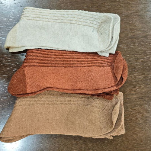 Women's cotton socks new, size 38-39, beige and brown