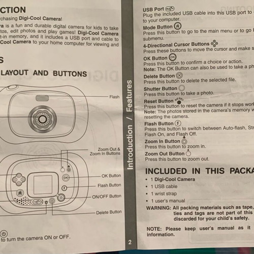 Digi-cool camera ELC like new with games
