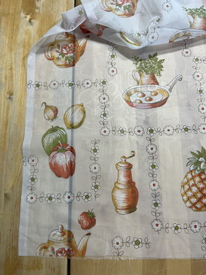 Vintage synthetic fabric for kitchen curtain 3x1.5 meters like new