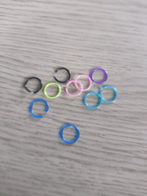 Set of 10 hoop earrings new, allergy resistant, multicolor resin