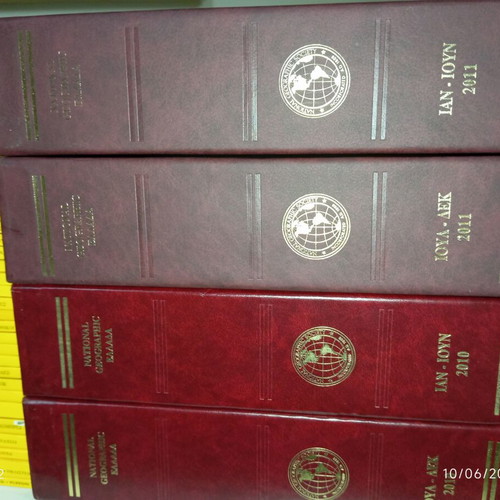 National Geographic magazines used, complete years 2010-2012 with cases